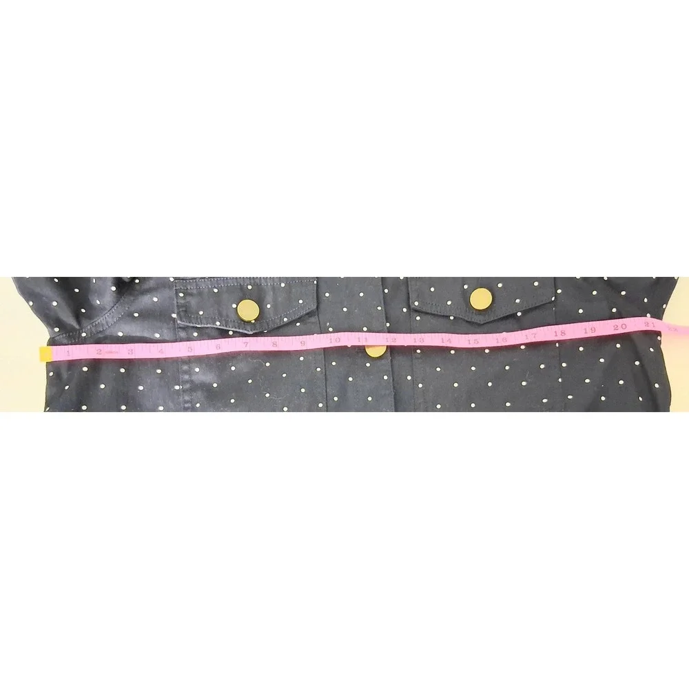 Kate & Sam Jacket Women's Large Navy Blue Polka Dot Button Rope Tie Nautical New